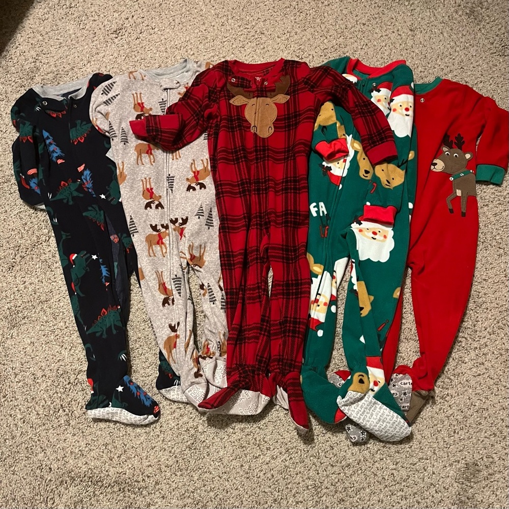 GIANT Carters Christmas Jammie Bundle- 12 sets of pajamas!!! 24 Month and 2T